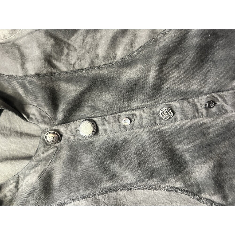 Parsley And Sage Gray Ruched Art To Wear Top Lagenlook Women’s M Buttons Fall - Picture 10 of 16